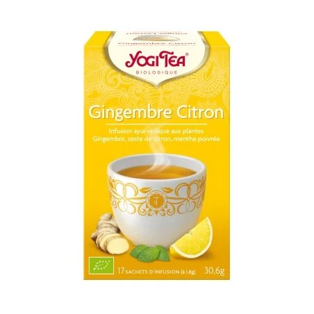 Gingembre Citron bio nfusion ayurvédique 17infusettes - Yogi Tea