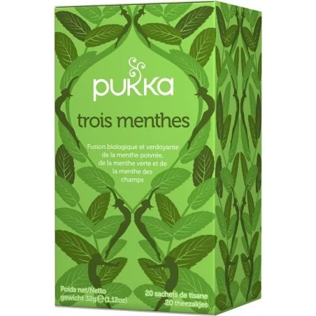 Trois Mints Té de hierbas ayurvédico orgánico 20 bolsitas - Pukka