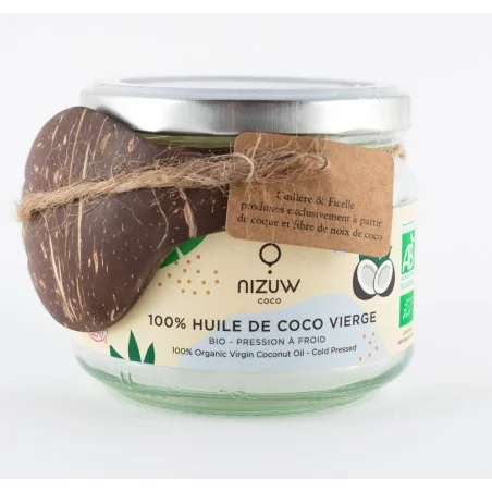 Aceite de coco virgen orgánico, presión fría, coco nizuw